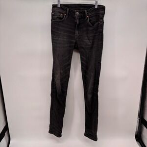 American Eagle Mens 29x34 Airflex+ Slim Jeans‎ Black Wash Denim